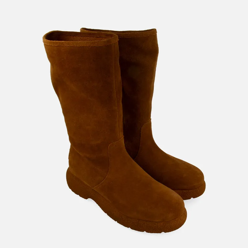 MULTI-POSITION LEATHER SUEDE BOOTS WITH FUR KOSSEN