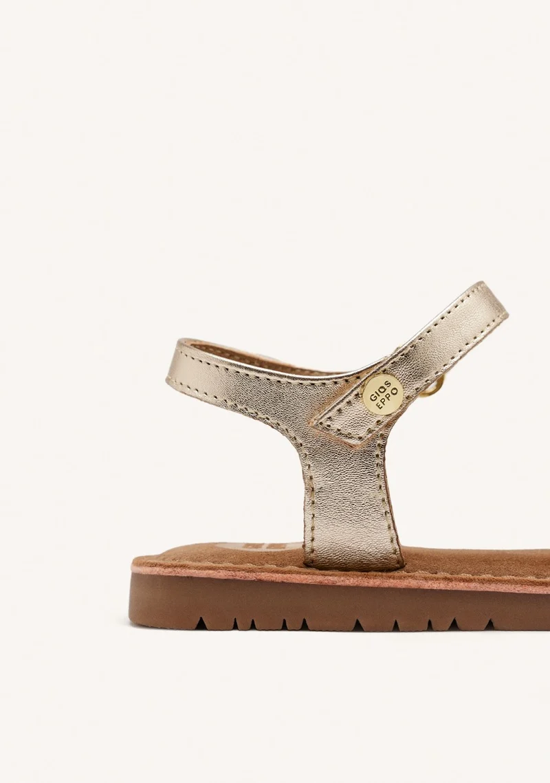 METALLIC LEATHER FLOWER SANDALS BUCHANAN