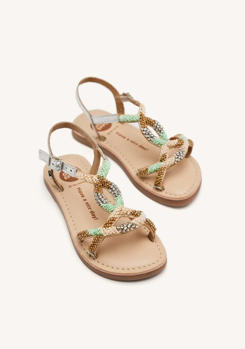 LEATHER BEADED SANDALS DIXMONT