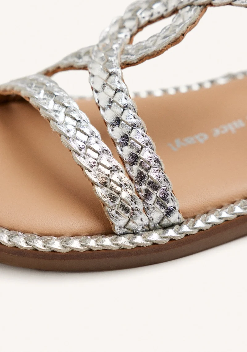 BRAIDED LEATHER SANDALS VIROQUA