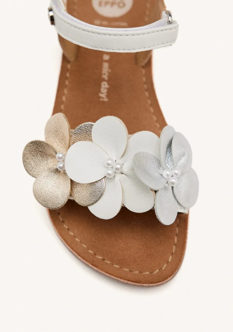 LEATHER FLOWER SANDALS BEECHER