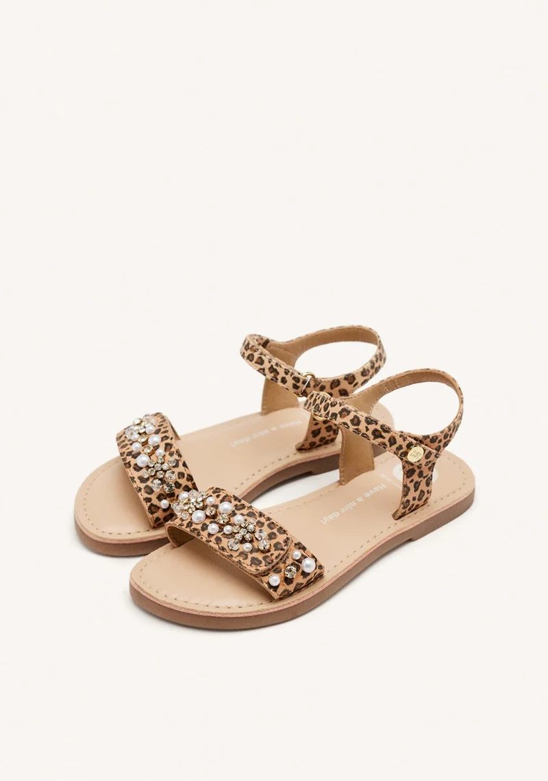 LEOPARD LEATHER SANDALS BRIDGTON