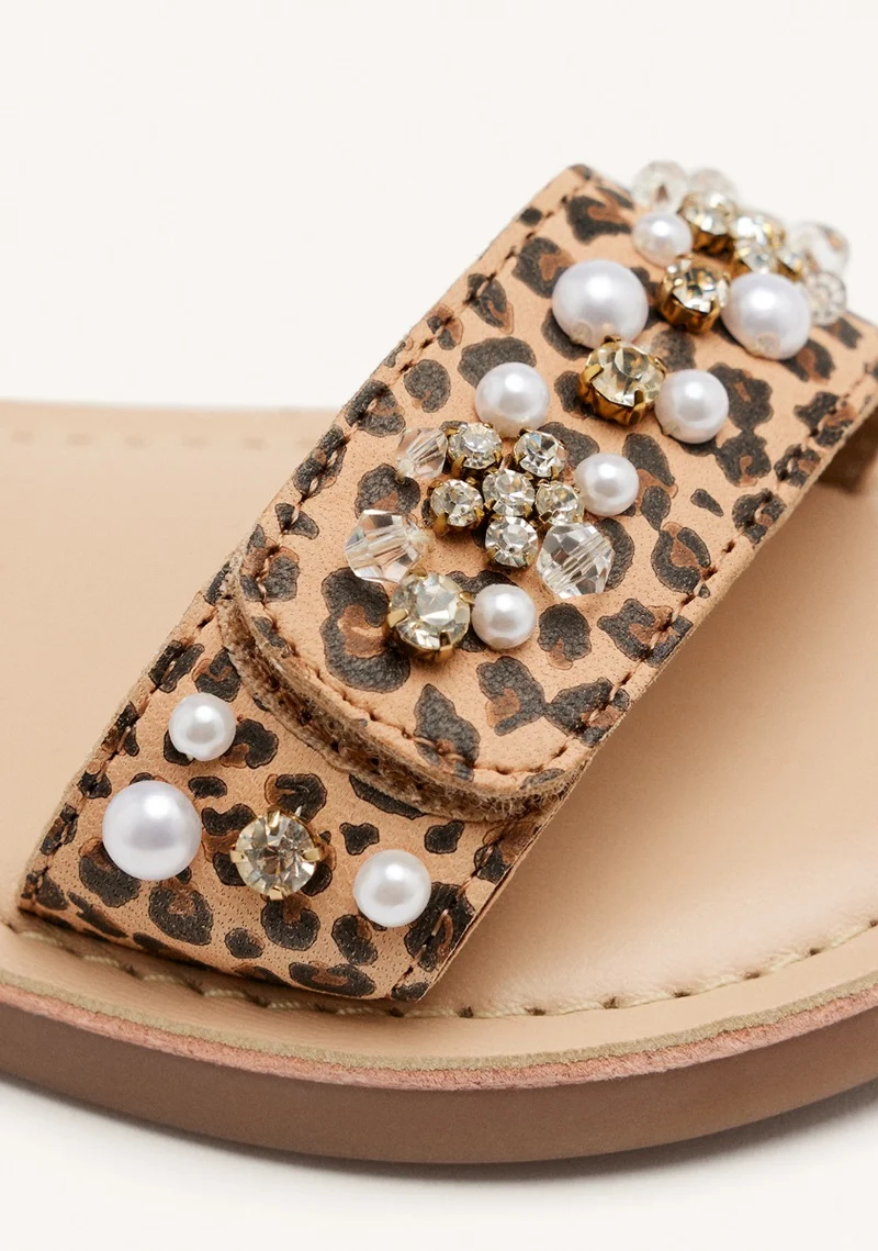 LEOPARD LEATHER SANDALS BRIDGTON