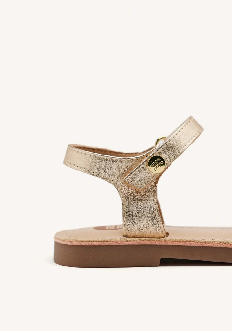 METALLIC LEATHER BEADED SANDALS BURNETT