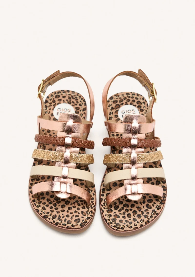 METALLIC LEATHER ROMAN SANDALS HARWICH