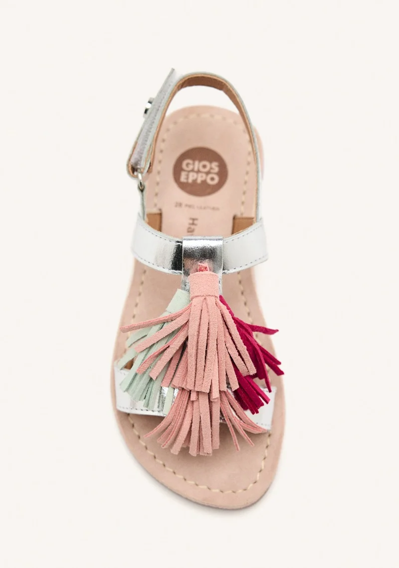 LEATHER FRINGE SANDALS HEWITT