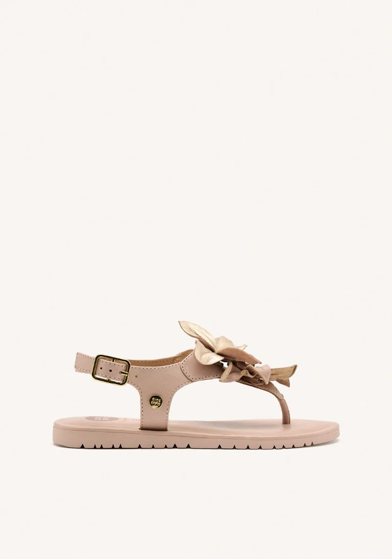 LEATHER GREEK SANDALS FLOWERS LINNEUS