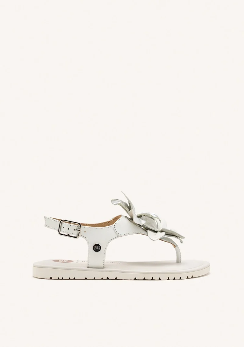 LEATHER GREEK SANDALS FLOWERS LINNEUS