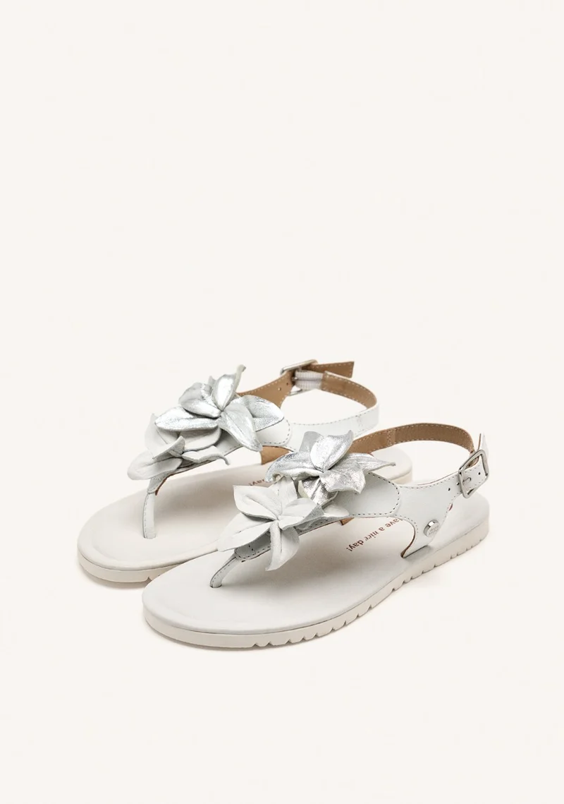 LEATHER GREEK SANDALS FLOWERS LINNEUS