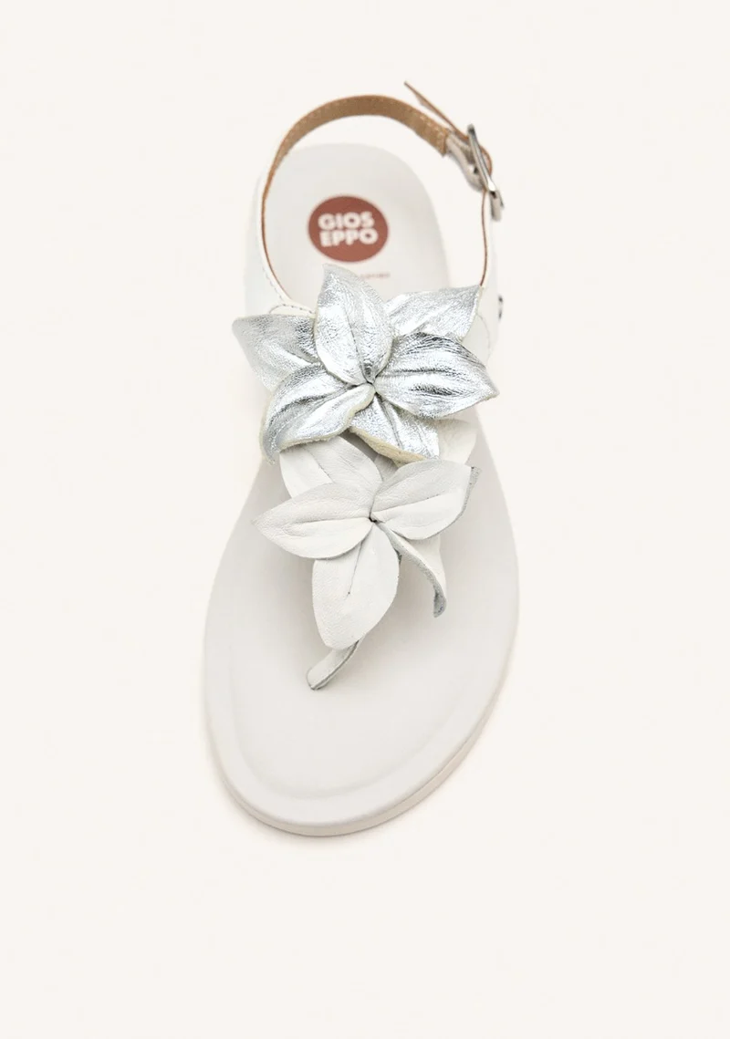 LEATHER GREEK SANDALS FLOWERS LINNEUS