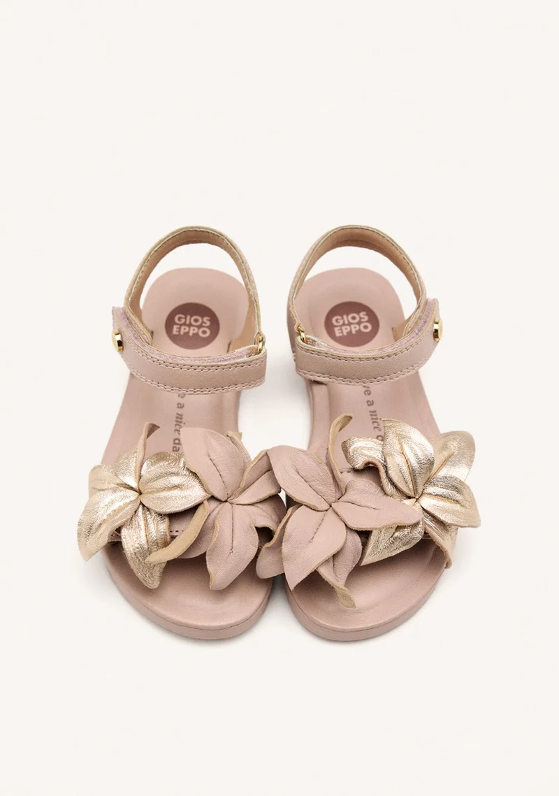 LEATHER FLOWER SANDALS MARINETTE