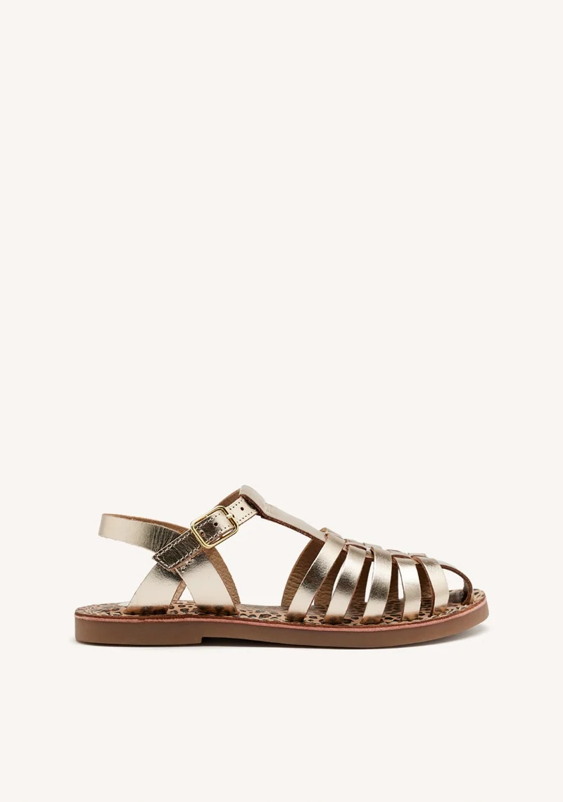 METALLIC LEATHER CLOSED SANDALS AUBURN