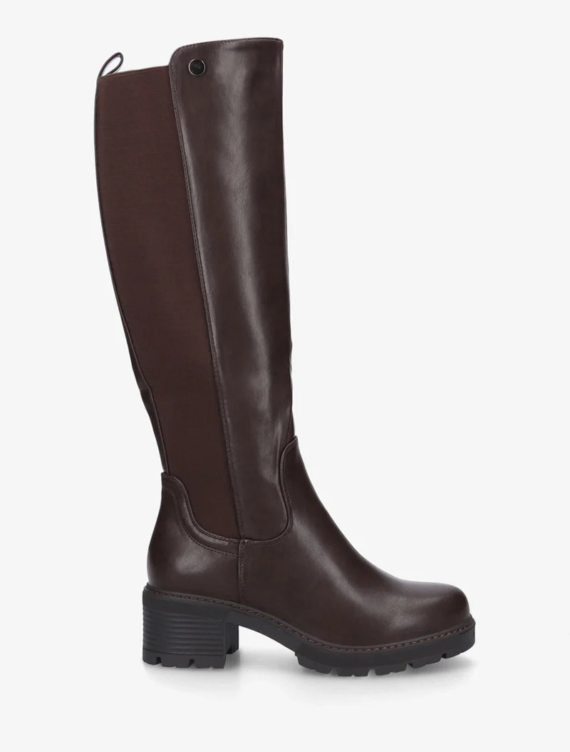 Bottes élastiquées à talon - Marron