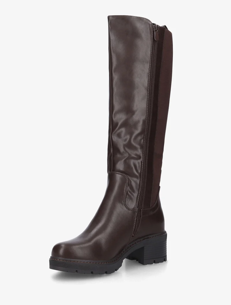 Bottes élastiquées à talon - Marron