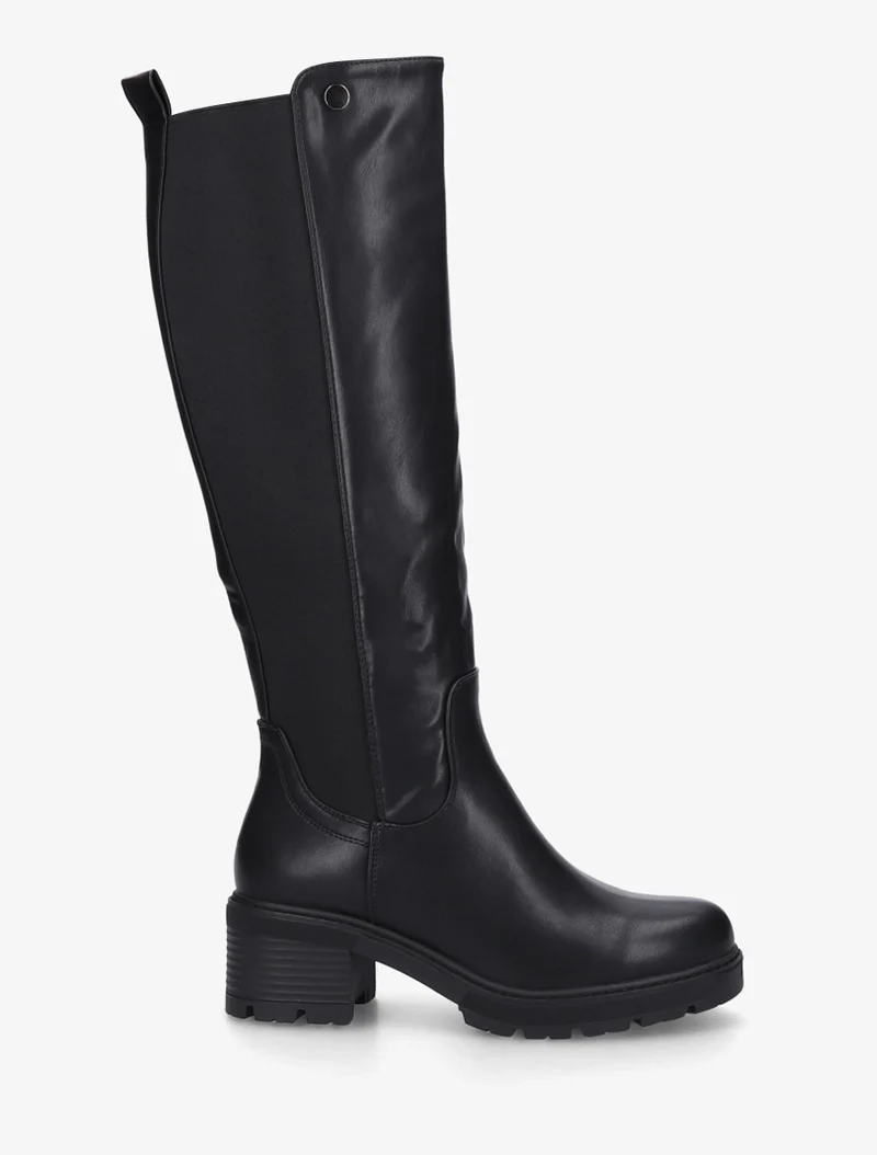 Bottes élastiquées à talon - Noir
