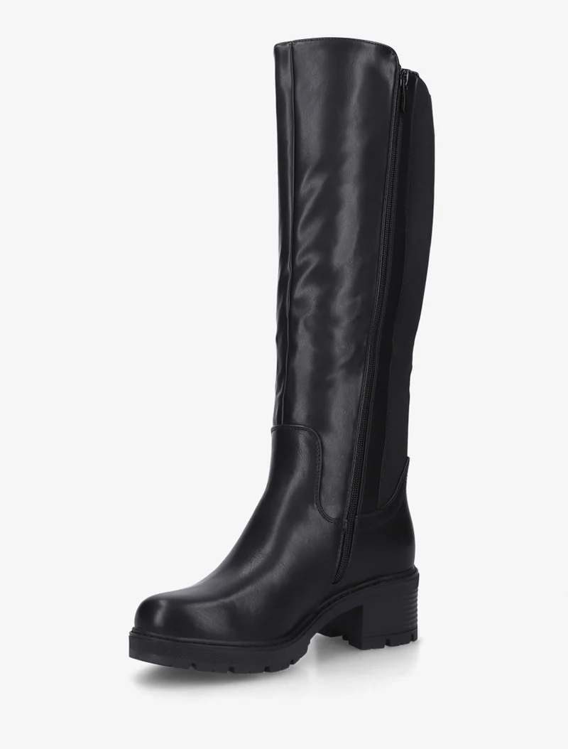 Bottes élastiquées à talon - Noir