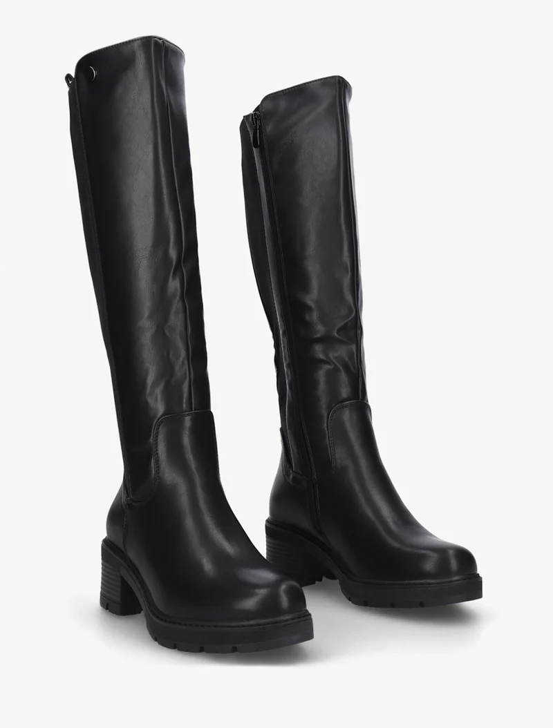 Bottes élastiquées à talon - Noir
