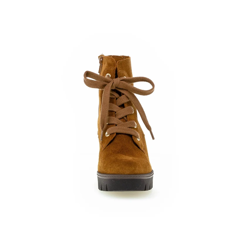 Bottines à lacets marron en velours