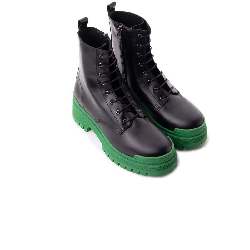 Langport Black Leather/Mint Sole