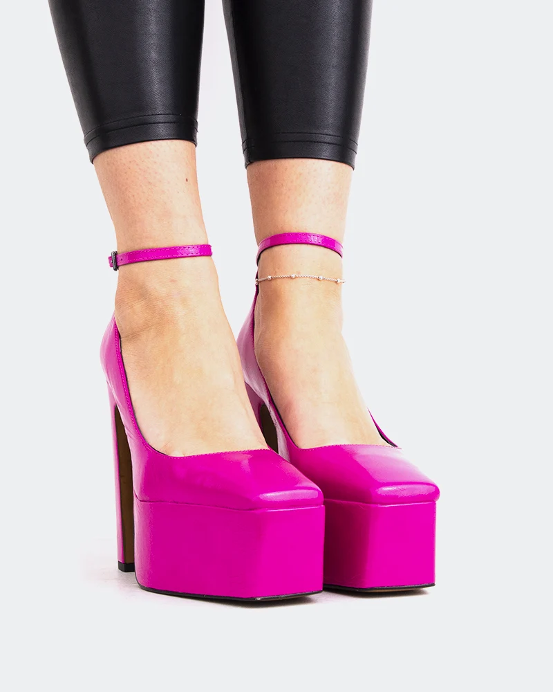 Lacey Fuchsia Leather