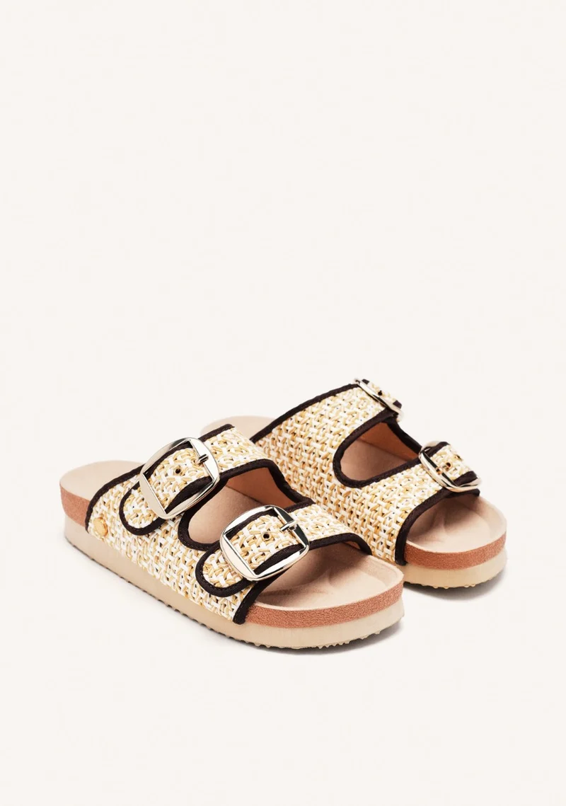 RAFFIA SANDALS WITH BUCKLES PERSHING