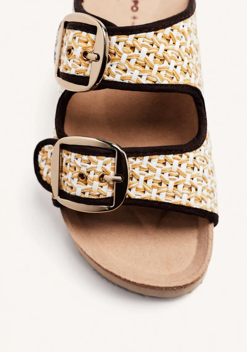RAFFIA SANDALS WITH BUCKLES PERSHING