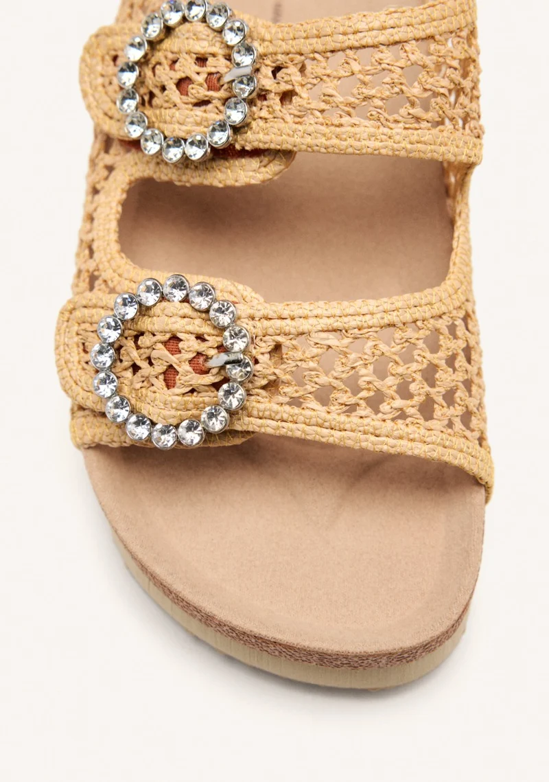 MESH AND RHINESTONE BUCKLE SANDALS PLAISTOW