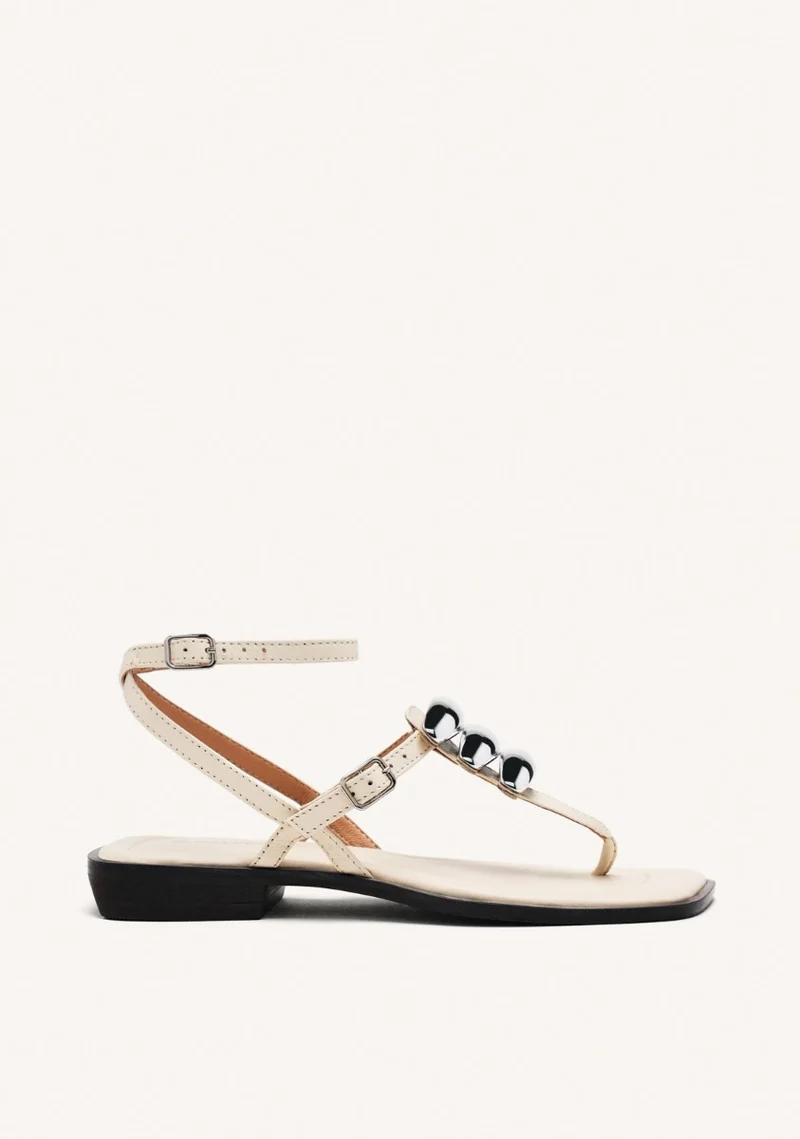 GREEK SANDALS LEATHER JEWELS RESEBURG