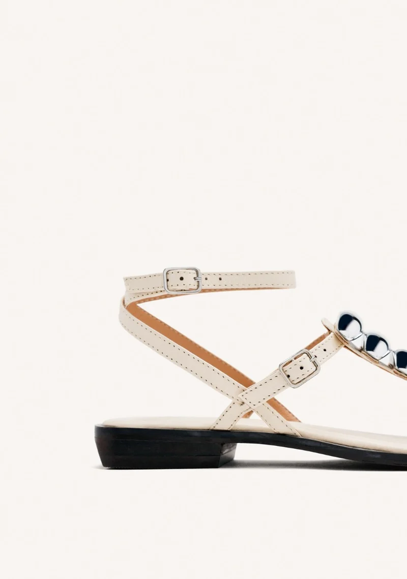 GREEK SANDALS LEATHER JEWELS RESEBURG