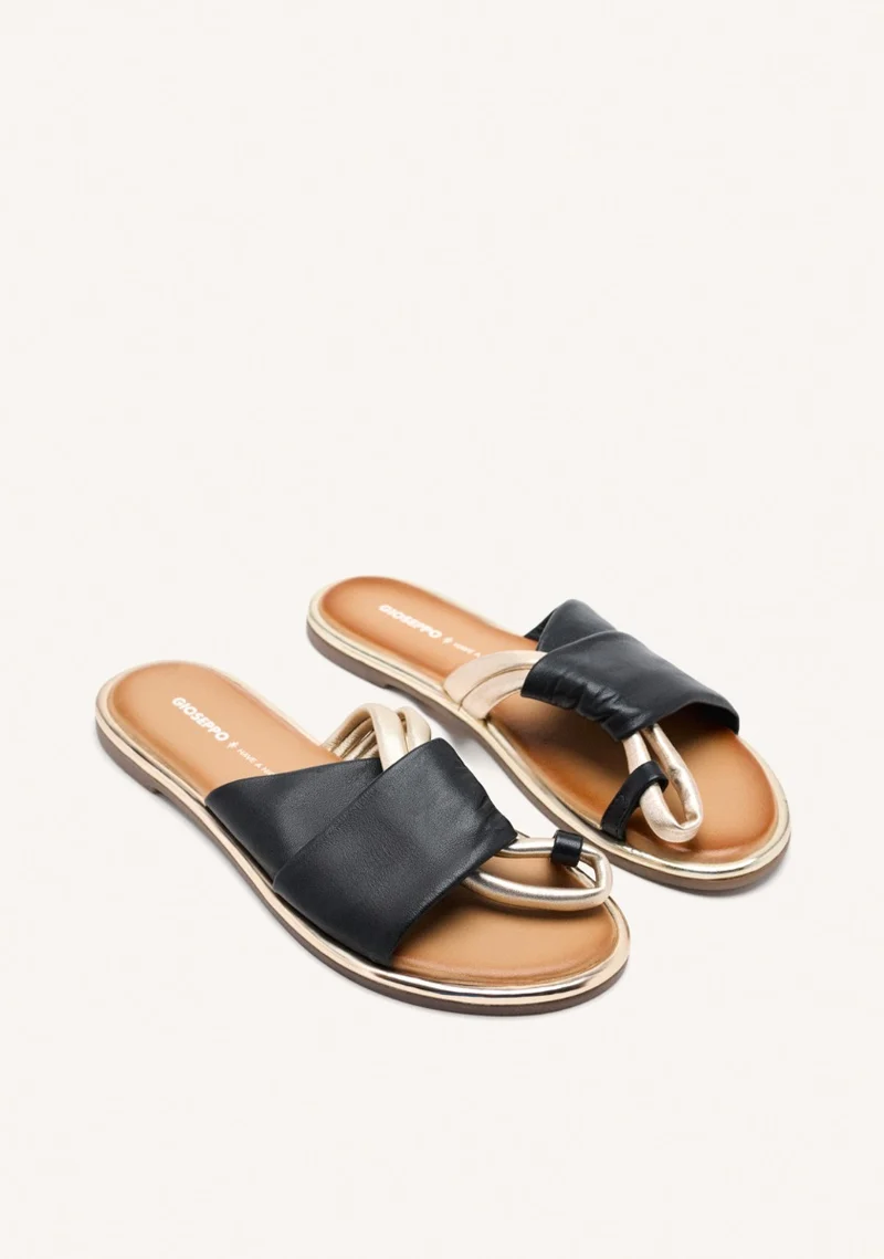 LEATHER FLAT SANDALS WHATELY