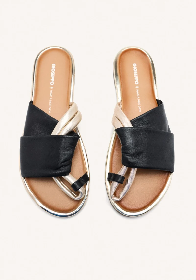 LEATHER FLAT SANDALS WHATELY
