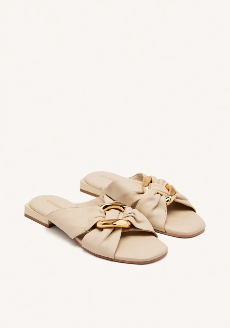 JEWEL LEATHER FLAT SANDALS KILLINGLY