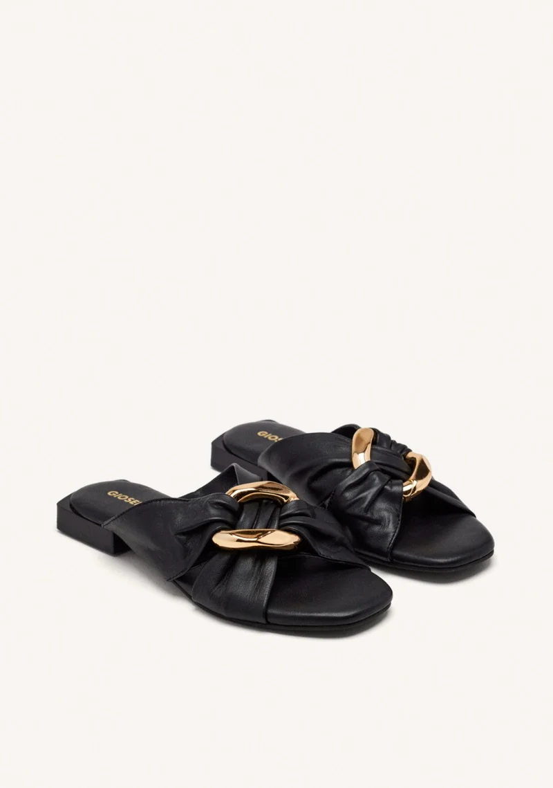 JEWEL LEATHER FLAT SANDALS KILLINGLY