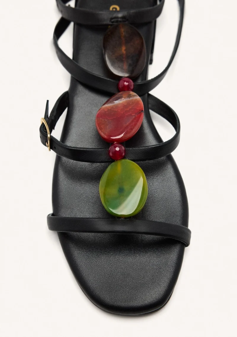 LEATHER FLAT SANDALS NORRIE