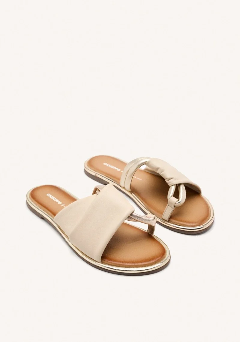 LEATHER FLAT SANDALS WHATELY