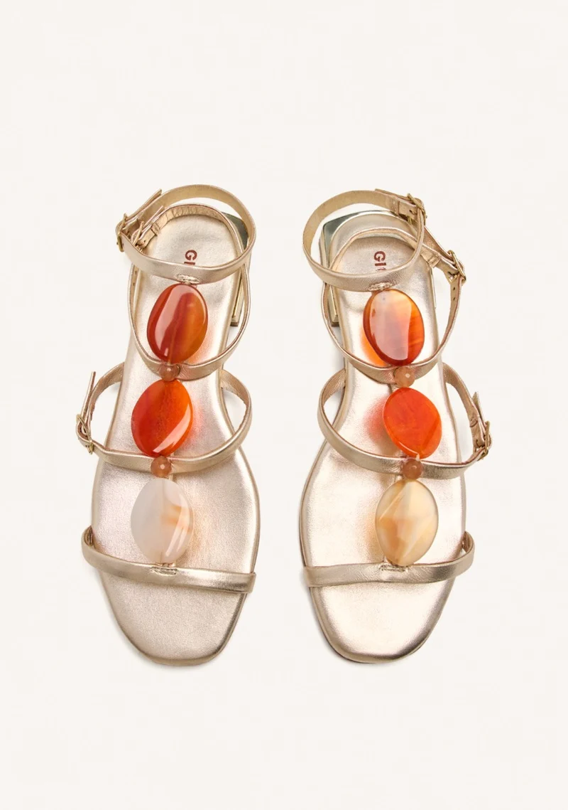 LEATHER FLAT SANDALS NORRIE