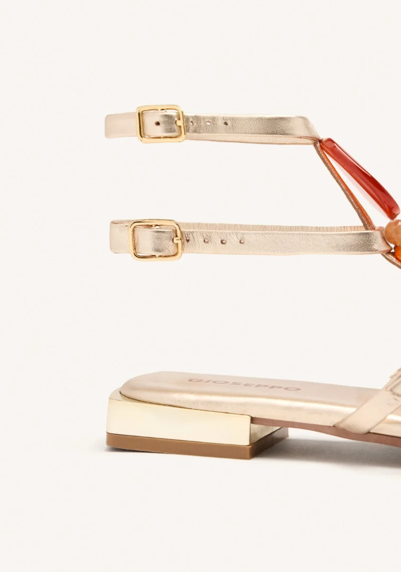 LEATHER FLAT SANDALS NORRIE