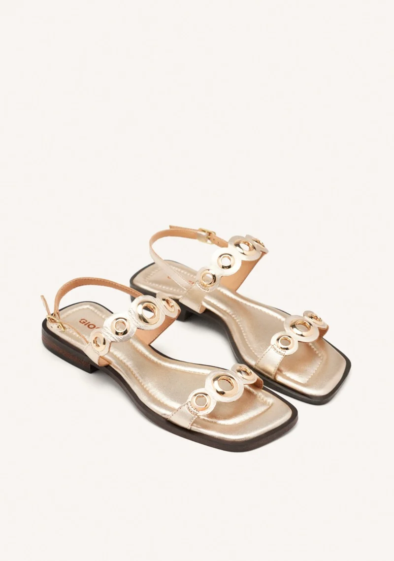 FLAT LEATHER SANDALS WITH EYELETS SIREN
