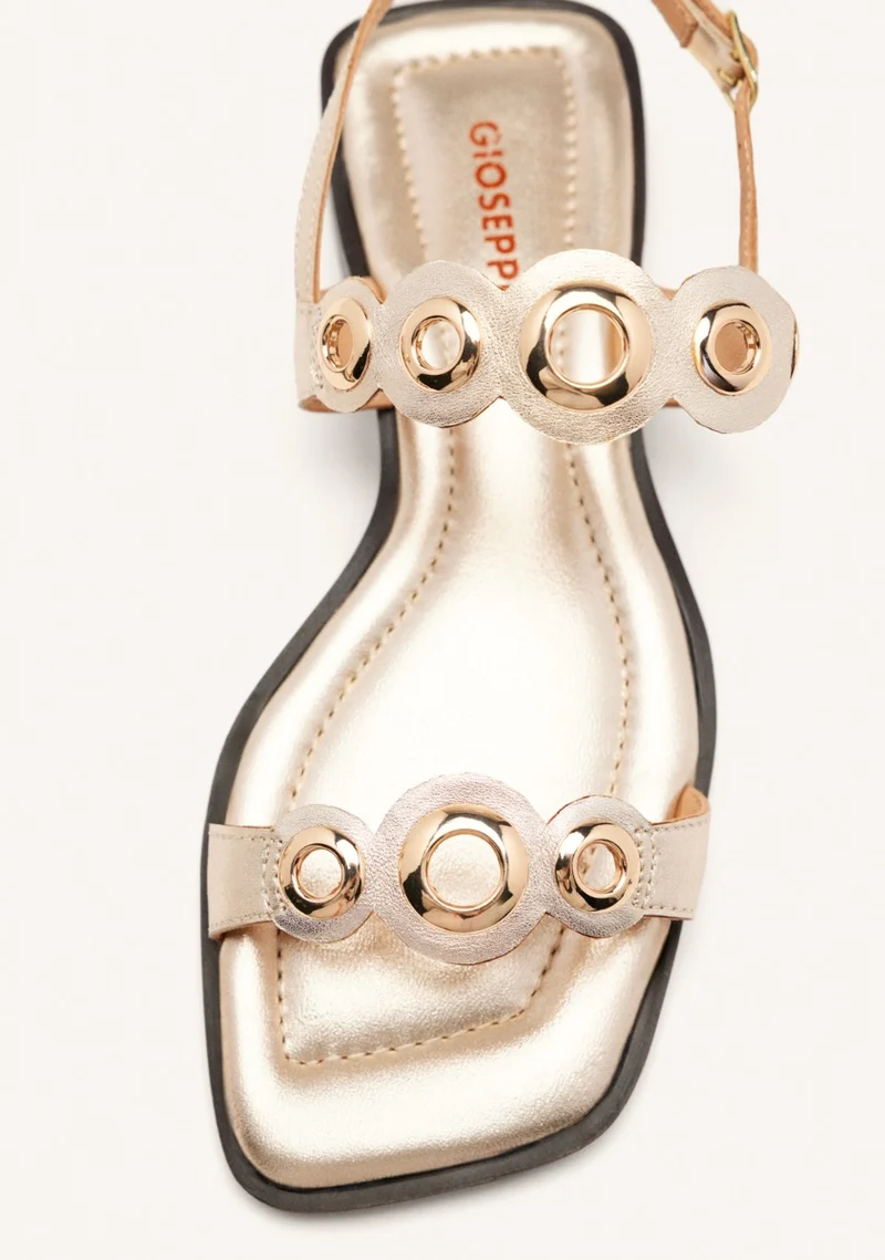 FLAT LEATHER SANDALS WITH EYELETS SIREN