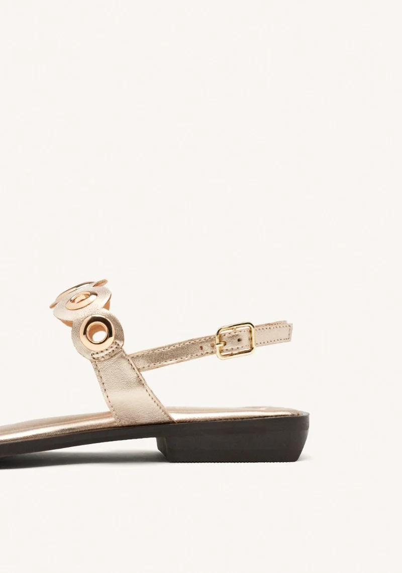 FLAT LEATHER SANDALS WITH EYELETS SIREN