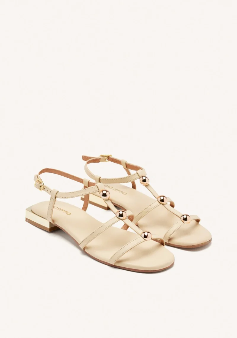 FLAT STUDDED LEATHER SANDALS STINNETT