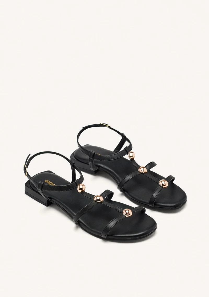 FLAT STUDDED LEATHER SANDALS STINNETT