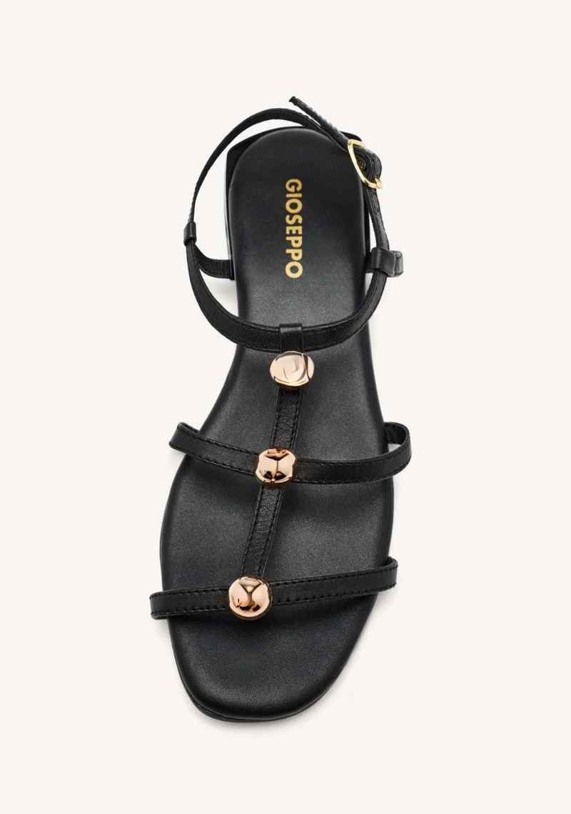 FLAT STUDDED LEATHER SANDALS STINNETT