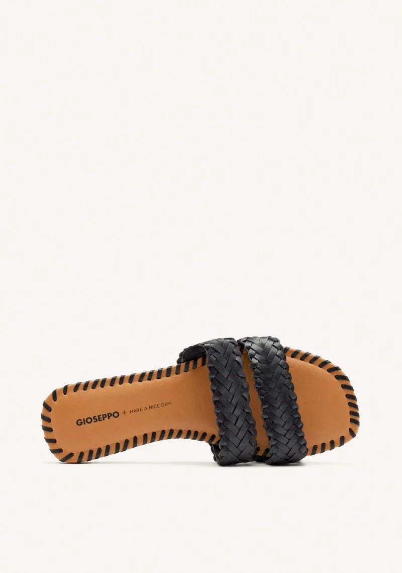 BRAIDED LEATHER FLAT SANDALS PERHAM