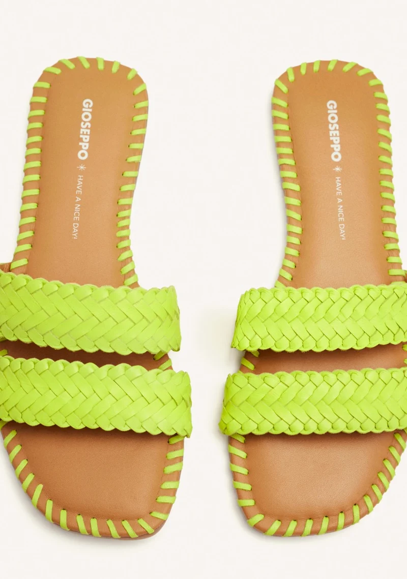 BRAIDED LEATHER FLAT SANDALS PERHAM