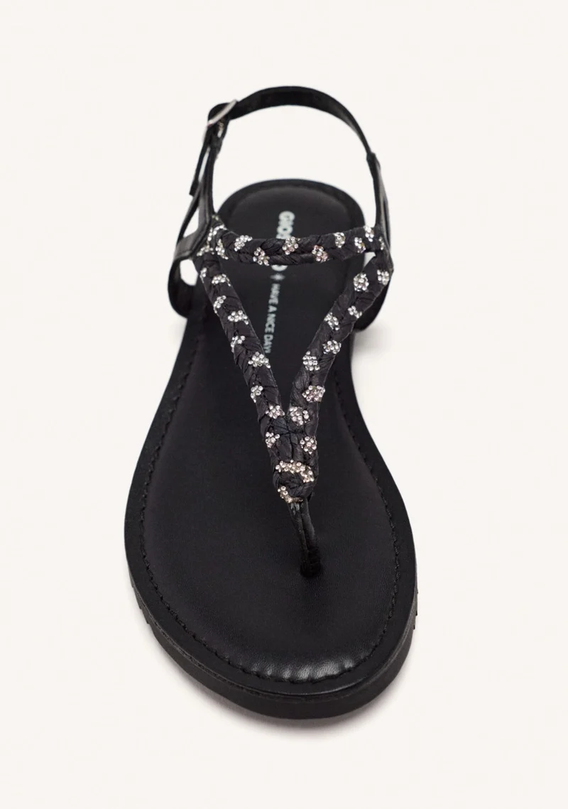 GREEK SANDALS LEATHER, RAFFIA AND SHINE LIMINGTON