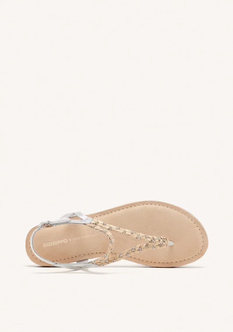 GREEK SANDALS LEATHER, RAFFIA AND SHINE LIMINGTON