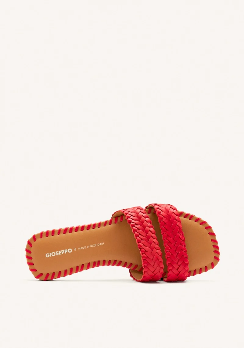 BRAIDED LEATHER FLAT SANDALS PERHAM
