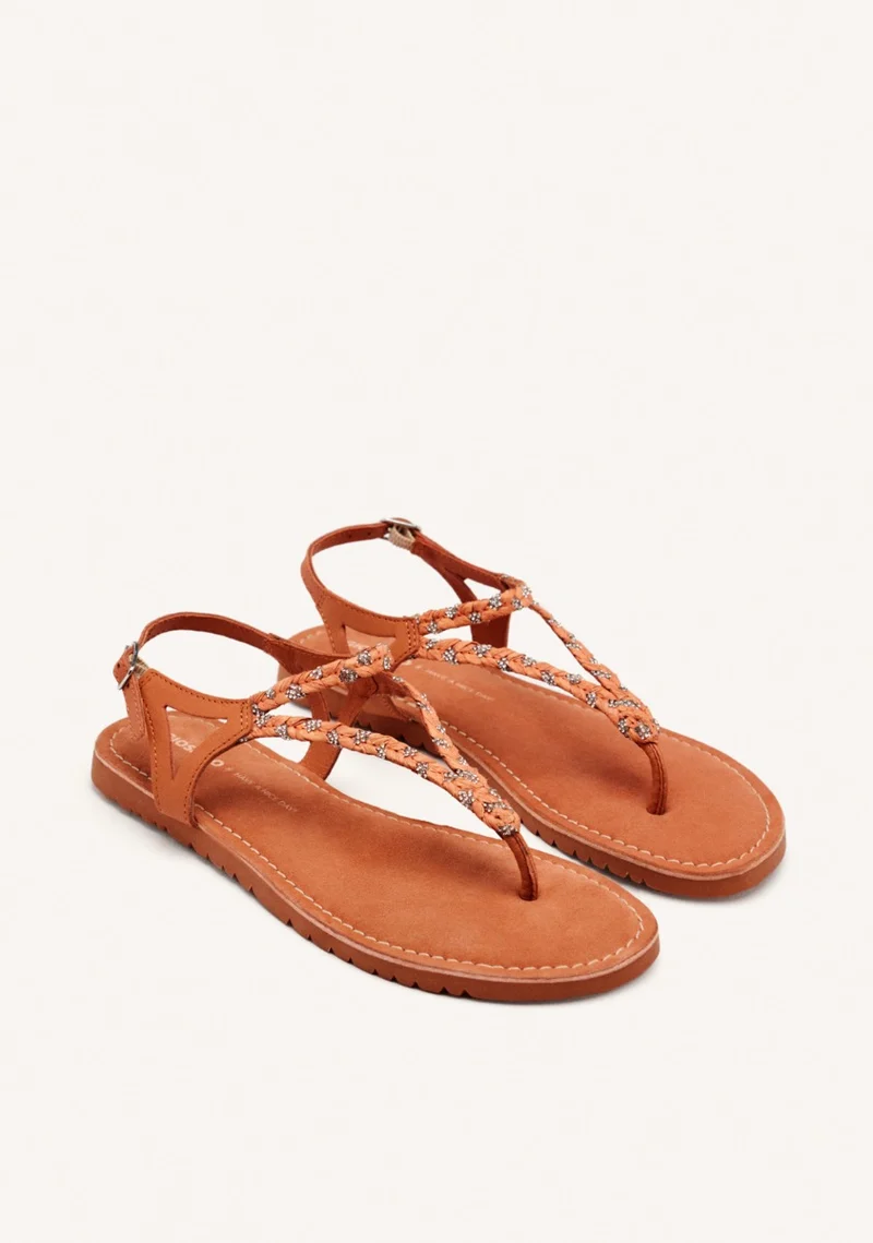 GREEK SANDALS LEATHER, RAFFIA AND SHINE LIMINGTON