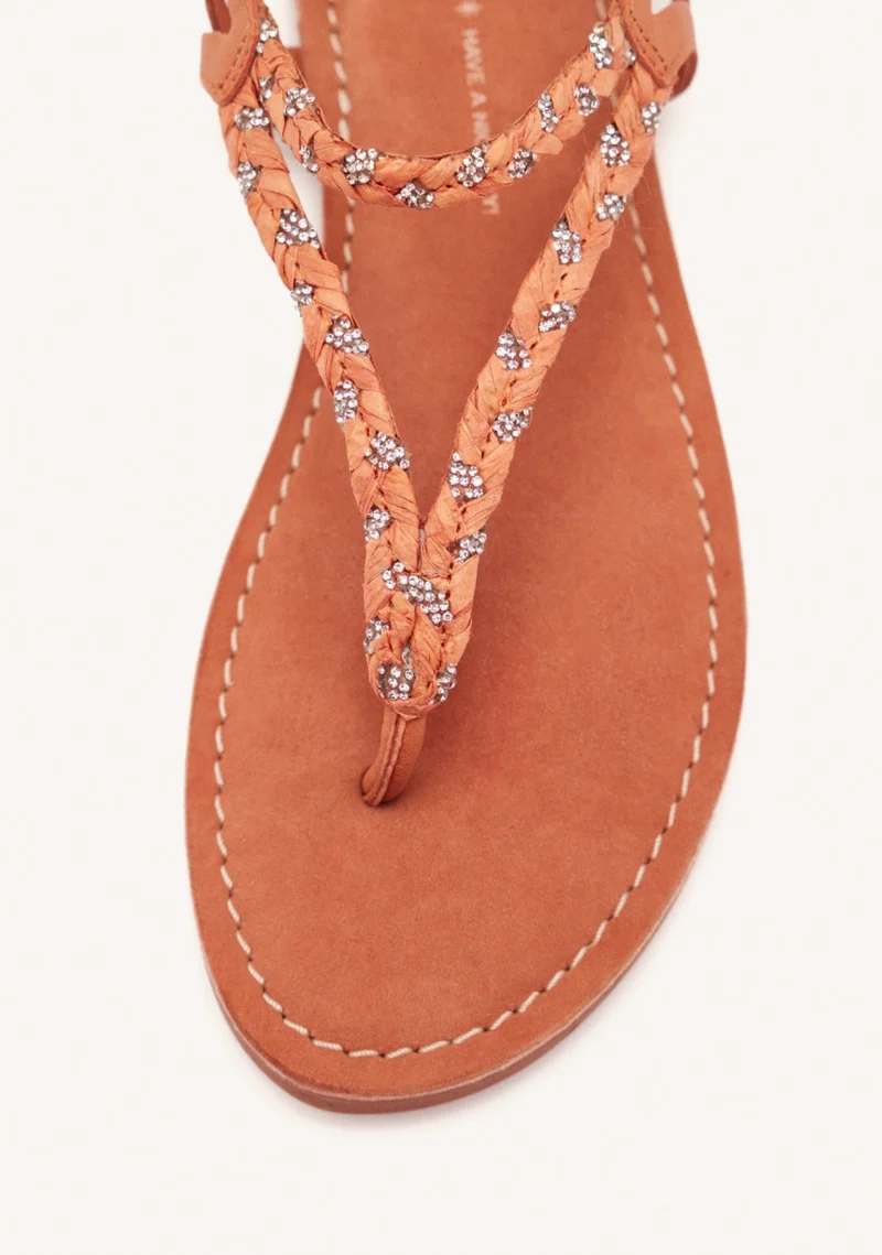 GREEK SANDALS LEATHER, RAFFIA AND SHINE LIMINGTON